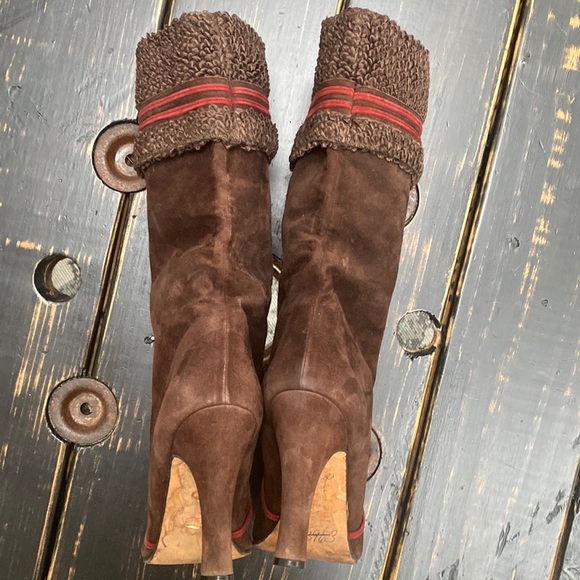 *VINTAGE* Yves Saint Laurent Brown Suede Boots - Picture 6 of 17